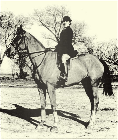 Helen on horseback